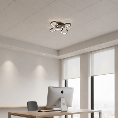 Żyrandol LED z pilotem ORMS Nobile, 3000K/4000K/6000K, 84W, Metal i Plastik, Czarny