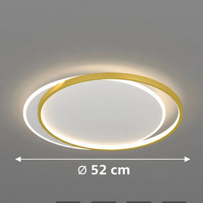 Żyrandol LED z pilotem SOLARA 51W, 2 koła, światło zimne/ciepłe/neutralne, możliwość przyciemniania, złoto-białe Żyrandole LED z pilotem Domyślny tytuł Alessandro Design