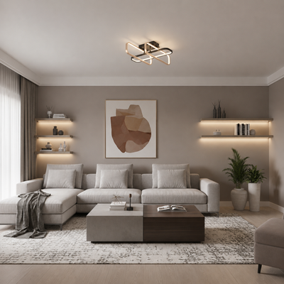 Żyrandol LED TRANBERG z pilotem, 3 źródła (1 czarny + 2 złote), 3000K/4000K/6000K, 144W, Metal i Plastik, Czarny