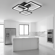 Żyrandol LED z pilotem ZOE 60W, 3 kwadraty, światło zimne/ciepłe/neutralne, możliwość przyciemniania, czarne Żyrandole LED z pilotem Domyślny tytuł Alessandro Design