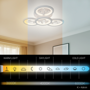 Żyrandol LED z pilotem i kryształem DAISY 53W, 4 elementy, światło zimne/ciepłe/neutralne, możliwość przyciemniania, biały Żyrandol LED z pilotem Domyślny tytuł Alessandro Design