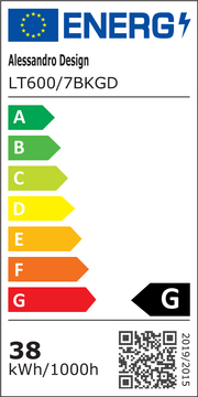 Żyrandol LED z pilotem i kryształem GUIDA 38W, 6 elementów, światło zimne/ciepłe/neutralne, możliwość ściemniania, czarne złoto