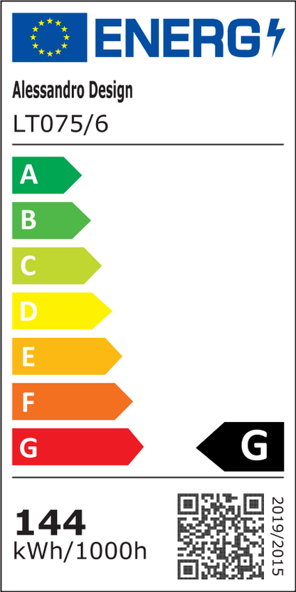 Żyrandol LED z pilotem i kryształem NOVA ROTONDA RGB 144W, 6 kółek, światło zimne/ciepłe/neutralne, możliwość przyciemniania, błyszczący chrom