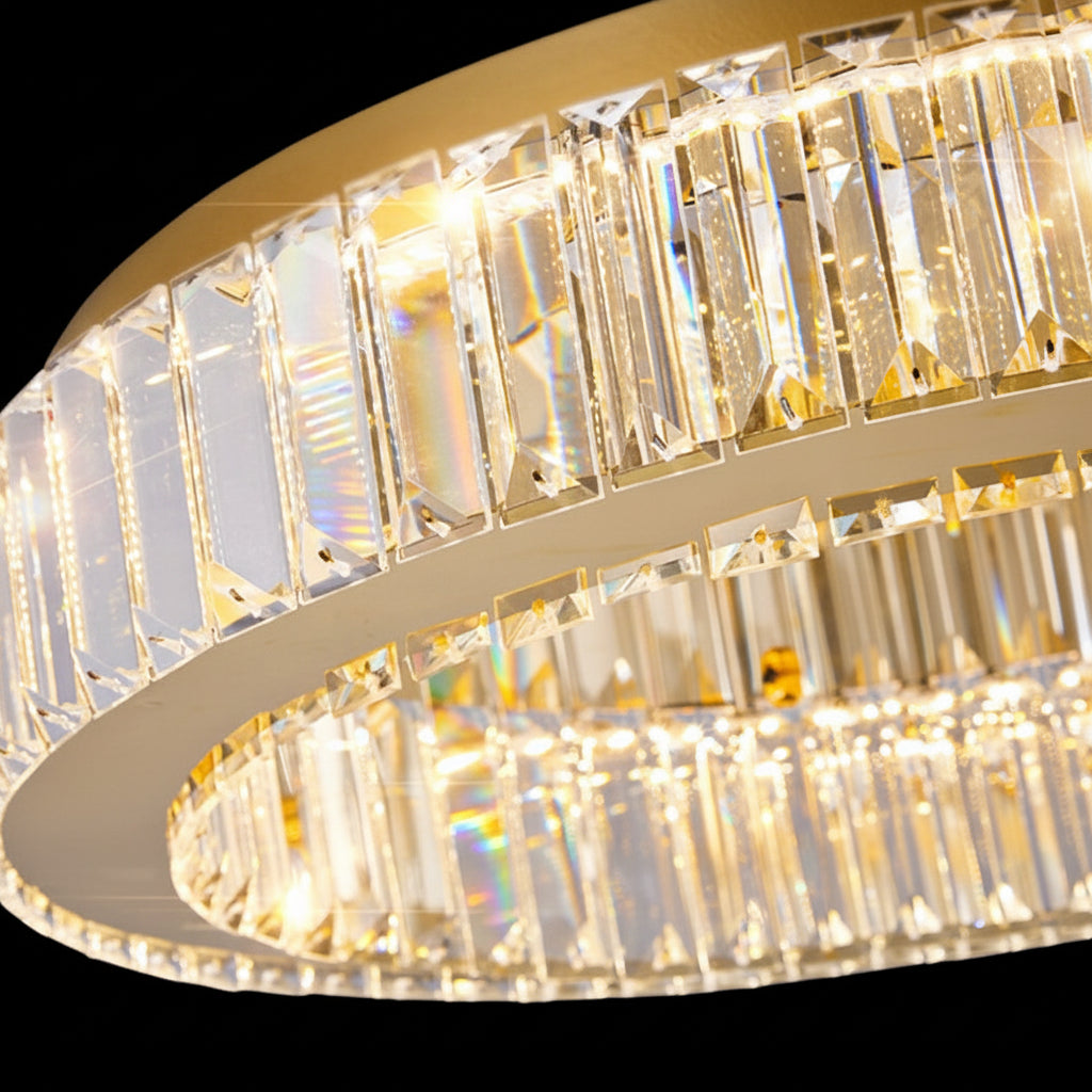 Żyrandol LED z pilotem i kryształem VERTUS 18W, 30cm, Okrąg, Światło zimne/ciepłe/Neutralne, Możliwość ściemniania, Chromowany Żyrandol LED z pilotem Domyślny tytuł Alessandro Design