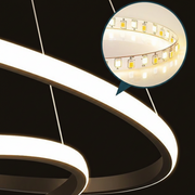 Żyrandol wiszący LED RICCI 25W, 2 koła, światło zimne/ciepłe/neutralne, czarny, nowoczesne żyrandole z regulacją wysokości Domyślny tytuł Alessandro Design