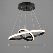 Żyrandol podwieszany LED RICCI 25W, 2 kółka, światło zimne/ciepłe/neutralne, czarny, regulacja wysokości