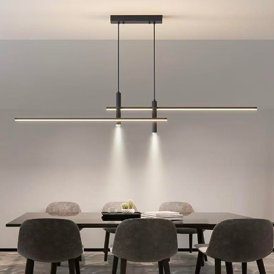 Wiszący żyrandol LED RINA 50W, liniowy, światło zimne/ciepłe/neutralne, czarny, nowoczesne żyrandole z regulacją wysokości Domyślny tytuł Alessandro Design