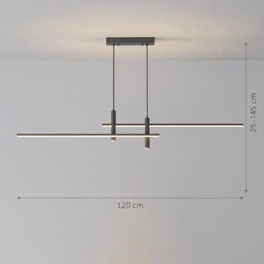 Wiszący żyrandol LED RINA 50W, liniowy, światło zimne/ciepłe/neutralne, czarny, nowoczesne żyrandole z regulacją wysokości Domyślny tytuł Alessandro Design