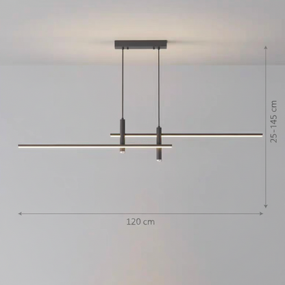 Wiszący żyrandol LED RINA 50W, liniowy, światło zimne/ciepłe/neutralne, czarny, nowoczesne żyrandole z regulacją wysokości Domyślny tytuł Alessandro Design