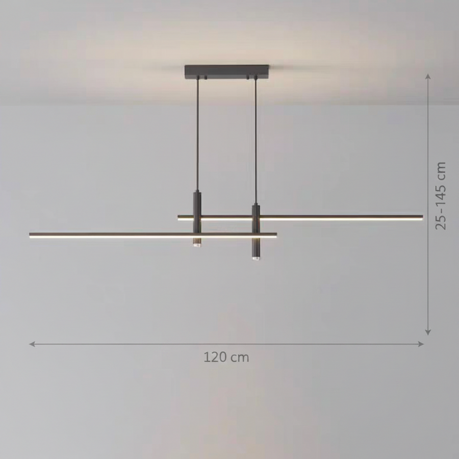 Wiszący żyrandol LED RINA 50W, liniowy, światło zimne/ciepłe/neutralne, czarny, nowoczesne żyrandole z regulacją wysokości Domyślny tytuł Alessandro Design