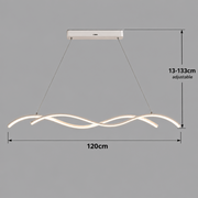 Zawieszany żyrandol LED z pilotem KHOROG 34W, długość 120cm, światło zimne/ciepłe/neutralne, możliwość przyciemniania, regulowana wysokość, biały