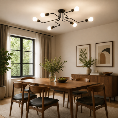 Żyrandol MODERNIST Hexa 6, 6x E27, Czarny, Nowoczesny Design
