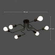Żyrandol MODERNIST Hexa 6, 6x E27, Czarny, Nowoczesny Design