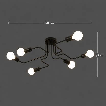Żyrandol MODERNIST Hexa 6, 6x E27, Czarny, Nowoczesny Design