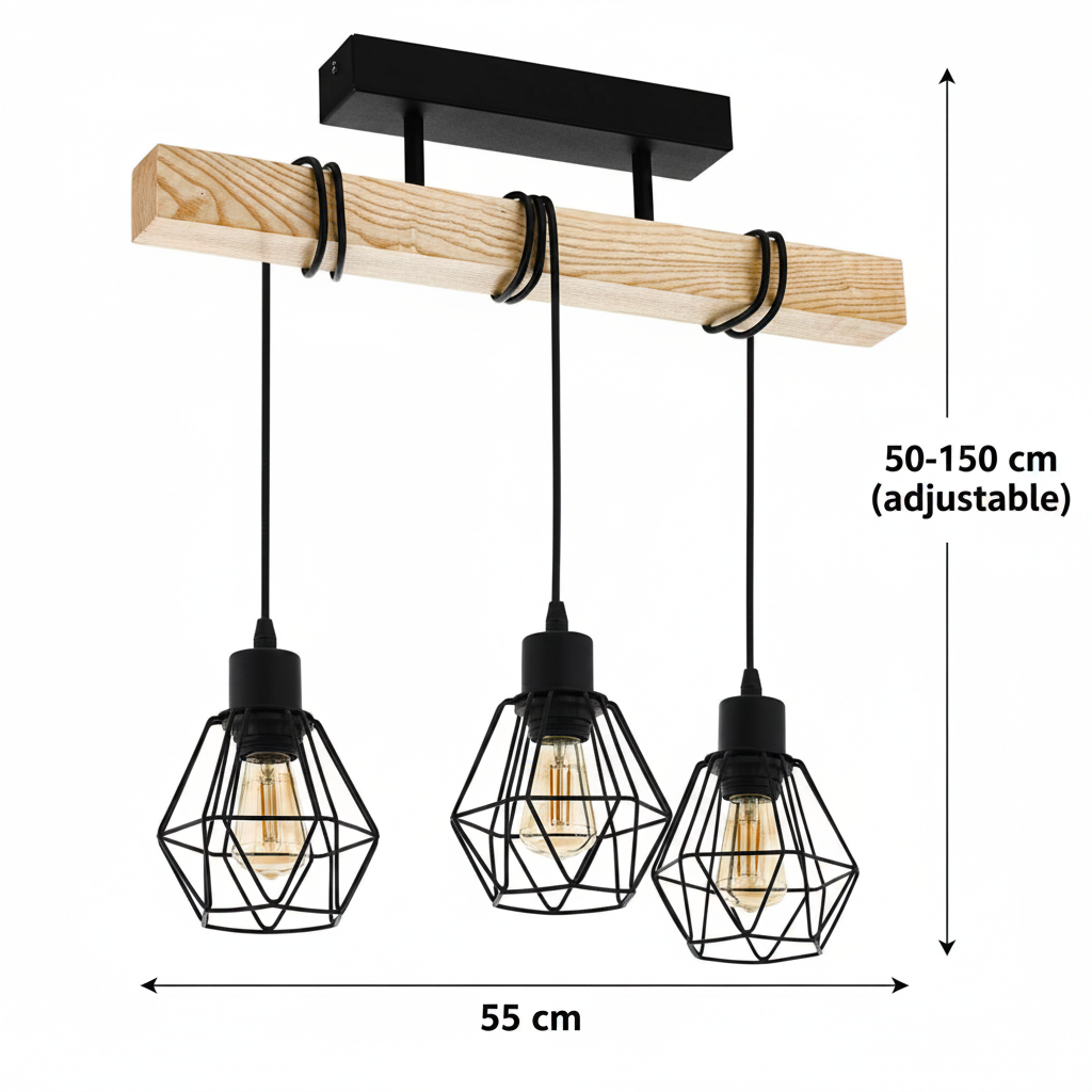 Żyrandol Marcellus, 3x E27, brązowe czarne żyrandole przemysłowe Domyślny tytuł Alessandro Design