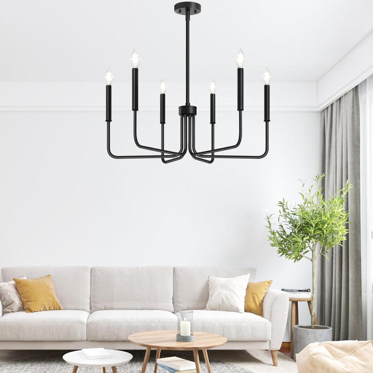 Żyrandol metalowy AVANT, wahadłowy z ramionami, okrągły śr. 63 cm, 6xE14, czarne żyrandole przemysłowe Tytuł domyślny Alessandro Design