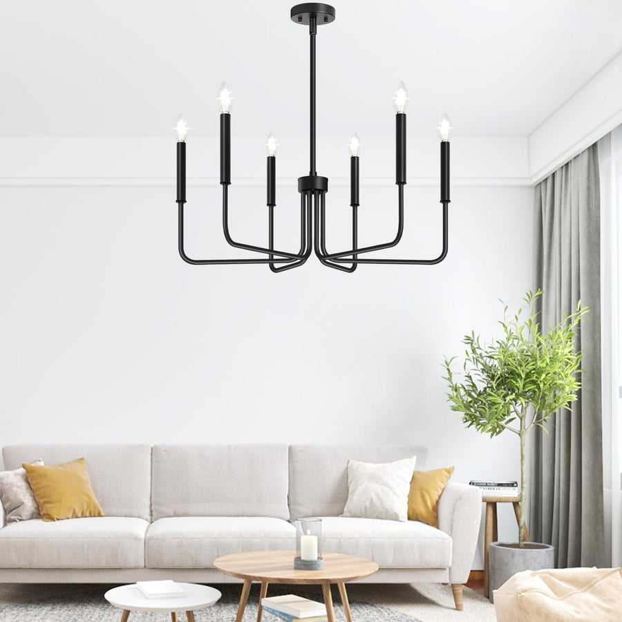 Żyrandol metalowy AVANT, wahadłowy z ramionami, okrągły śr. 63 cm, 6xE14, czarne żyrandole przemysłowe Tytuł domyślny Alessandro Design