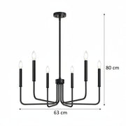 Żyrandol metalowy AVANT, wahadłowy z ramionami, okrągły śr. 63 cm, 6xE14, czarne żyrandole przemysłowe Tytuł domyślny Alessandro Design
