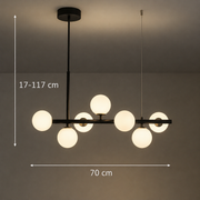 Nowoczesny żyrandol z żarówką LOFT Pavilion, 7x G9, Czarny, Metal, Regulowana wysokość