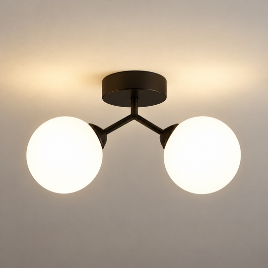 Żyrandol kryształowy ORBS, 31cm, 2xG9, Globy, Czarny