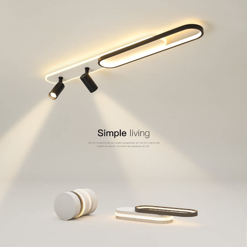 Żyrandol LED z regulowanym projektorem FISSO Camilla 49W, zimne/ciepłe/neutralne światło, czarny