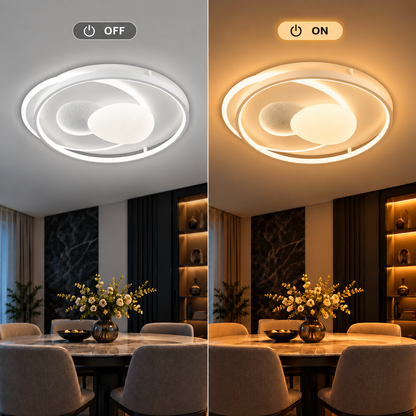 Żyrandol LED ASTERA z pilotem, owalny kształt, 85 W, światło zimne/ciepłe/neutralne, możliwość przyciemniania, biały