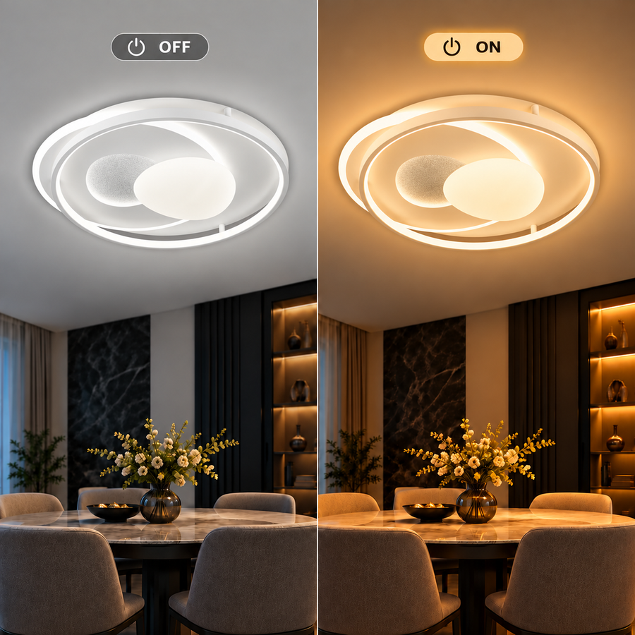 Żyrandol LED ASTERA z pilotem, owalny kształt, 85 W, światło zimne/ciepłe/neutralne, możliwość przyciemniania, biały