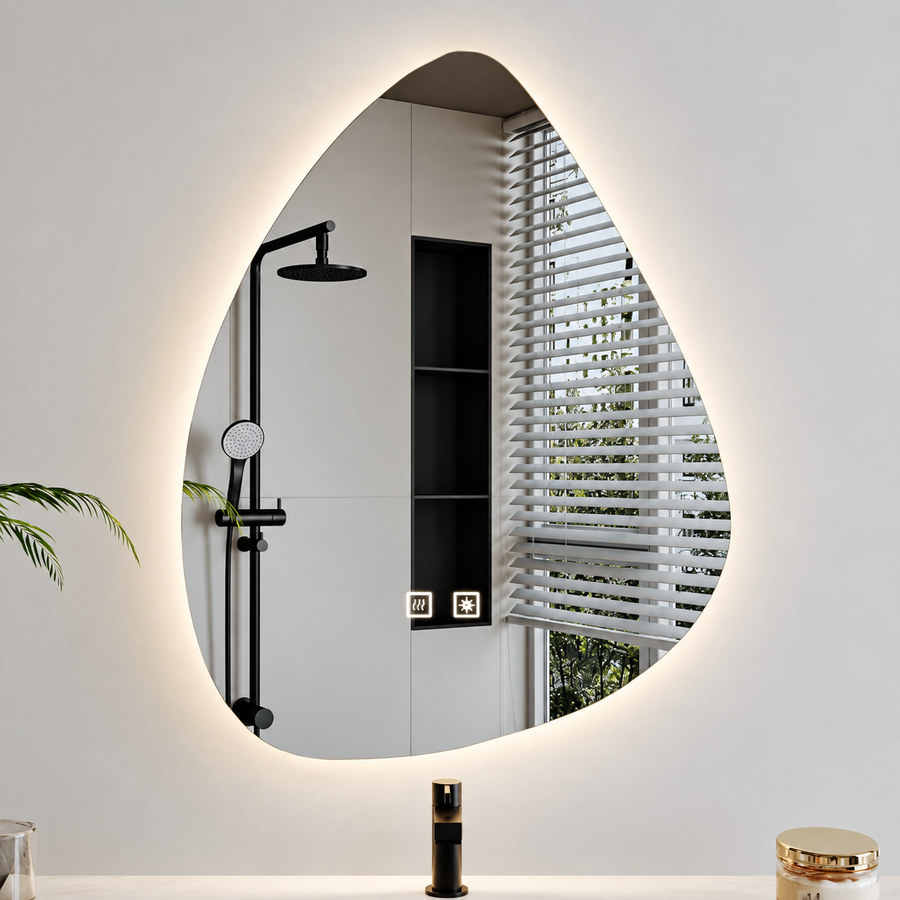 Organiczne lustro LED 60x80cm, zimne światło, system odmgławiania, możliwość przyciemniania