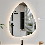 Organiczne lustro LED 60x80cm, zimne światło, system odmgławiania, możliwość przyciemniania
