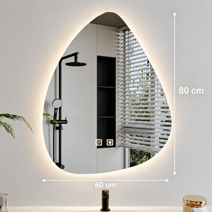 Organiczne lustro LED 60x80cm, zimne światło, system odmgławiania, możliwość przyciemniania