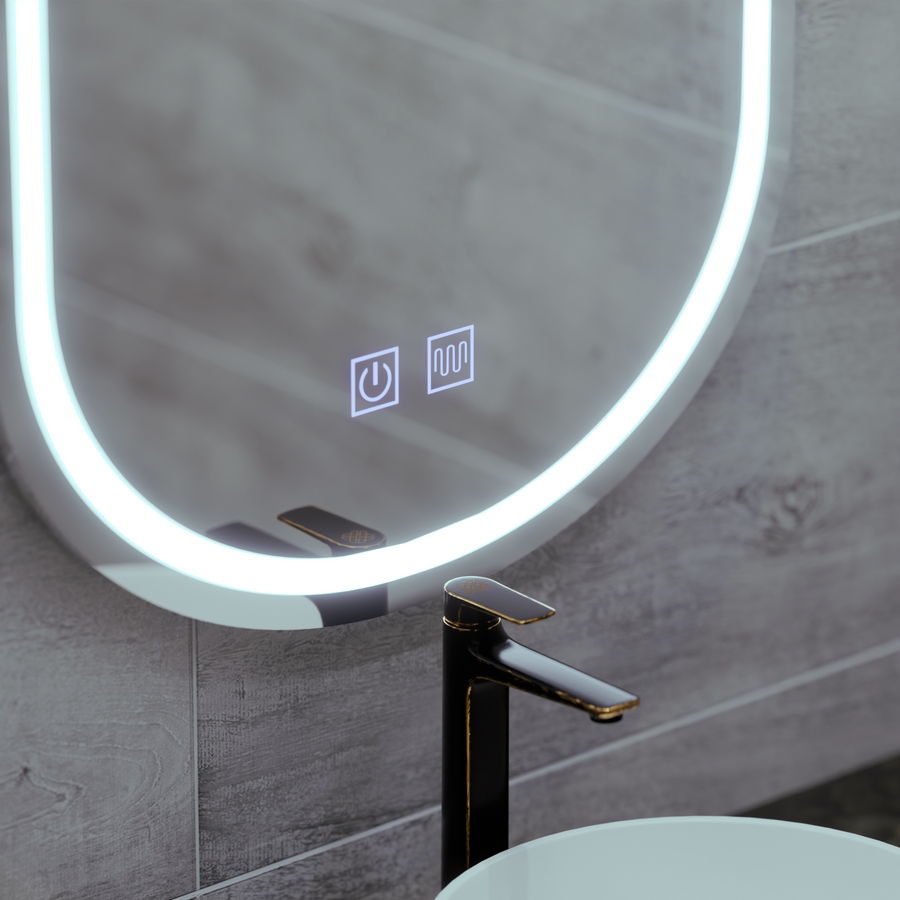 Owalne lustro LED 50X80cm, Velara Touch, system odmgławiania, możliwość przyciemniania, zimne światło 6000K Lustra Korman E Domyślny tytuł Alessandro Design