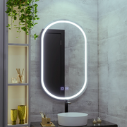 Lustro owalne LED 50X80cm, Velara Touch, system odmgławiania, możliwość przyciemniania, zimne światło 6000K