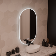 Lustro owalne LED 60x80cm Llexort, dotyk, system odmgławiania, ściemniane lustra Korman E domyślny tytuł Alessandro Design