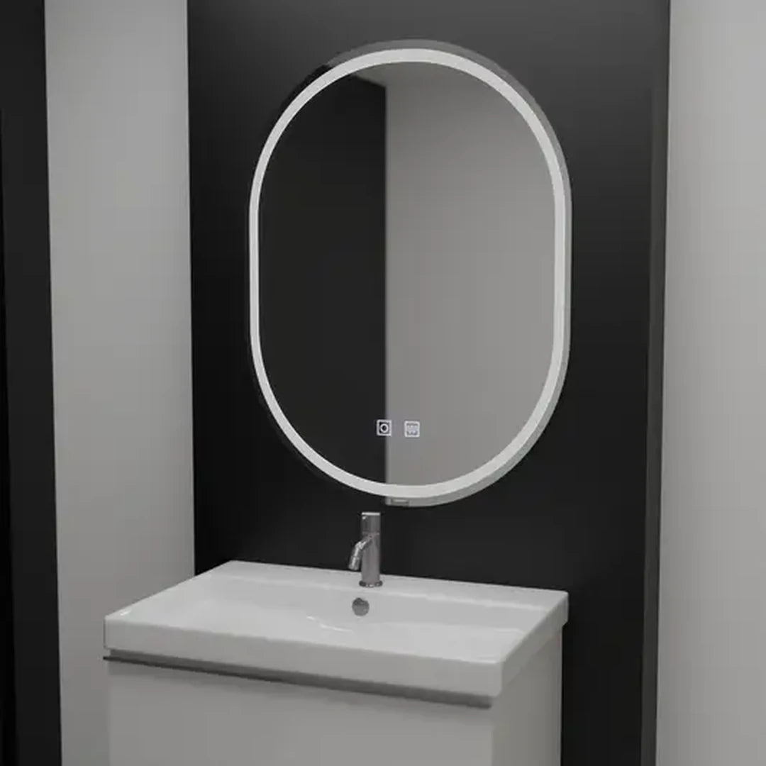 Owalne lustro LED, 60x80cm, Velara Touch, system odmgławiania, ściemniane lustra Korman E Domyślny tytuł Alessandro Design