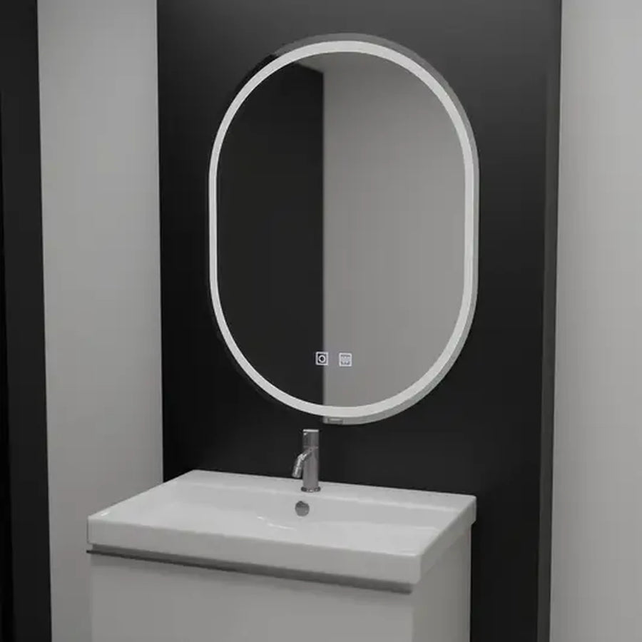 Owalne lustro LED, 60x80cm, Velara Touch, system odmgławiania, ściemniane lustra Korman E Domyślny tytuł Alessandro Design