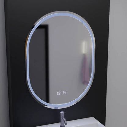Owalne lustro LED, 60x80cm, Velara Touch, system odmgławiania, ściemniane lustra Korman E Domyślny tytuł Alessandro Design