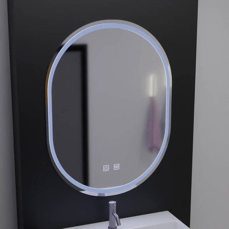 Owalne lustro LED, 60x80cm, Velara Touch, system odmgławiania, ściemniane lustra Korman E Domyślny tytuł Alessandro Design