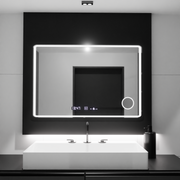 Prostokątne lustro LED 120x80 Aura Riflesso Puro MotionGlow Marcello, system odmgławiania, termometr i zegar, ściemniane lustra Marcello Domyślny tytuł Alessandro Design