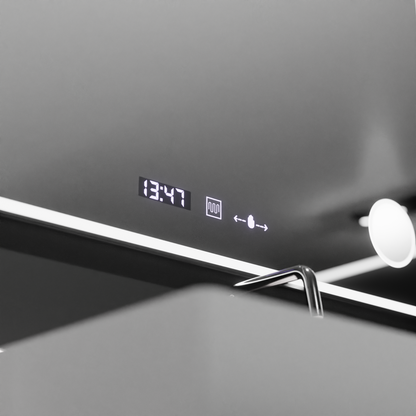 Prostokątne lustro LED 120x80 Aura Riflesso Puro MotionGlow Marcello, system odmgławiania, termometr i zegar, ściemniane lustra Marcello Domyślny tytuł Alessandro Design