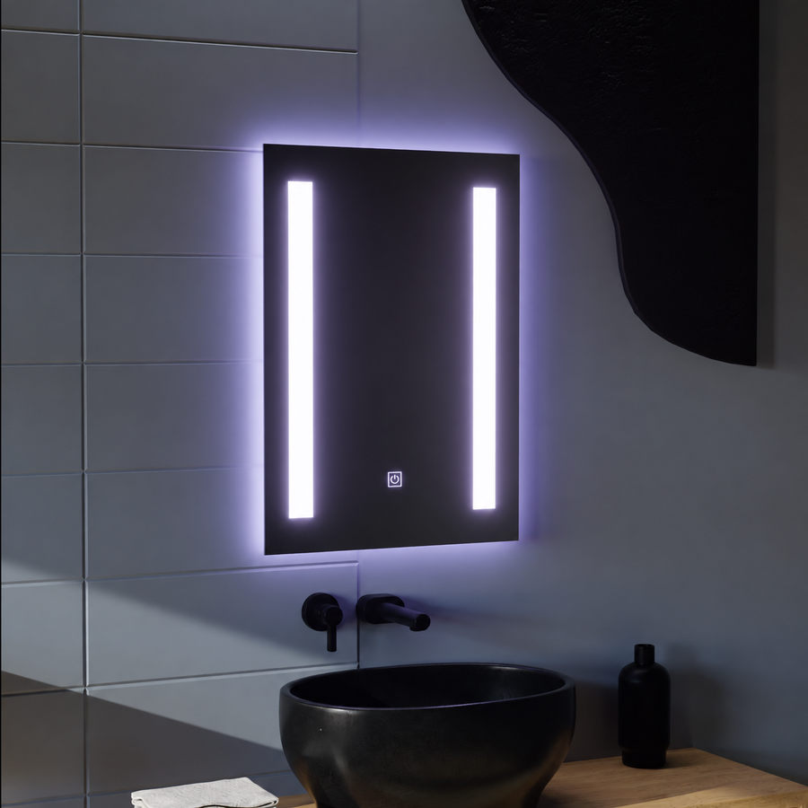 Lustro prostokątne LED, 50x70cm, C206S/50X70 Touch, system odmgławiania, możliwość ściemniania