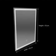 Lustro prostokątne LED, 50x70cm, RAMA Basic Touch