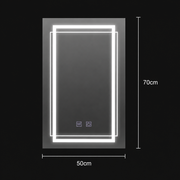 Prostokątne lustro LED, 50x70cm, KOVEN Touch, system odmgławiania, możliwość ściemniania