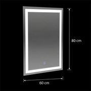 Lustro prostokątne LED, 60x80cm, RAMA Basic Touch