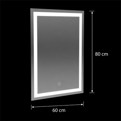 Lustro prostokątne LED, 60x80cm, RAMA Basic Touch