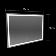 Lustro prostokątne LED, 70x50cm, RADIANTE Touch, system odmgławiania, możliwość ściemniania