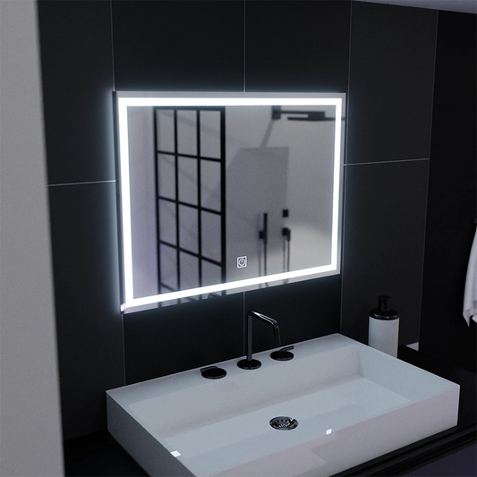 Lustro prostokątne LED, 80x60cm, RAMA Basic Touch