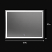 Lustro prostokątne LED, 80x60cm, RAMA Basic Touch