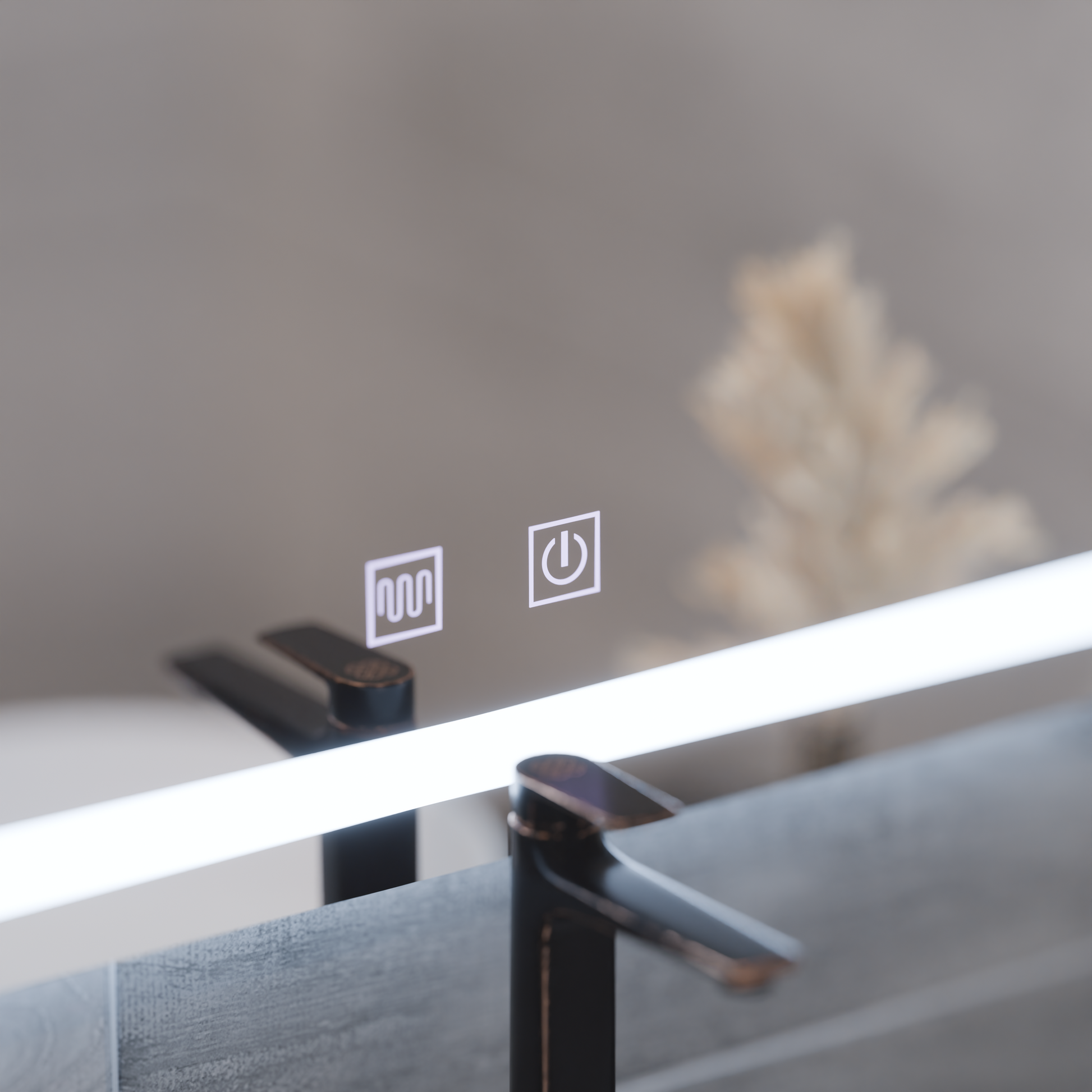 Prostokątne lustro LED, 80x60cm, RADIANTE Touch, system odmgławiania, ściemniane lustra Korman E Domyślny tytuł Alessandro Design