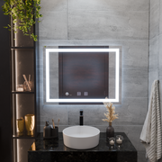 Prostokątne lustro LED, 80x60cm, RADIANTE Touch, system odmgławiania, ściemniane lustra Korman E Domyślny tytuł Alessandro Design