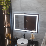 Prostokątne lustro LED, 80x60cm, RADIANTE Touch, system odmgławiania, ściemniane lustra Korman E Domyślny tytuł Alessandro Design